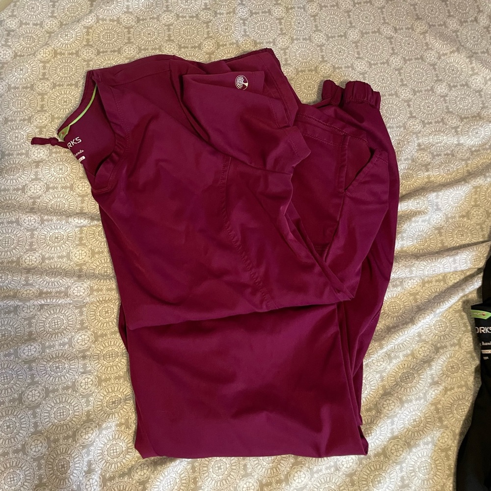 Size medium burgundy scrubs